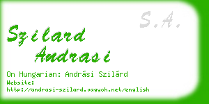 szilard andrasi business card