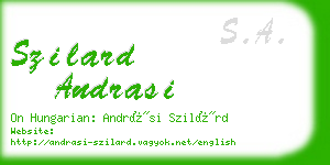 szilard andrasi business card